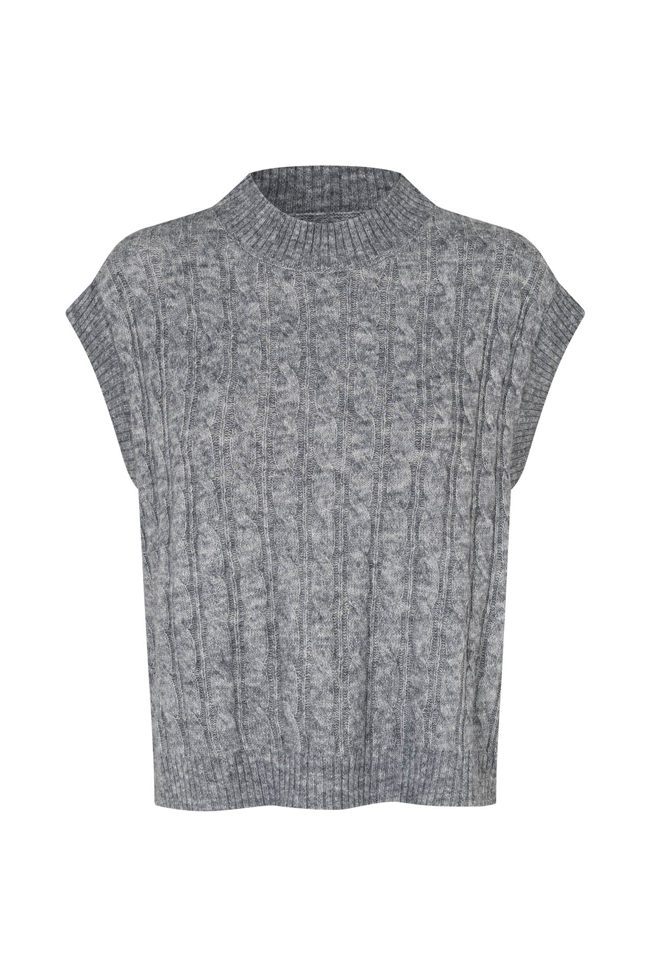 Lollys Laundry FinnLL Knit Vest Vest 11 Grey Melange