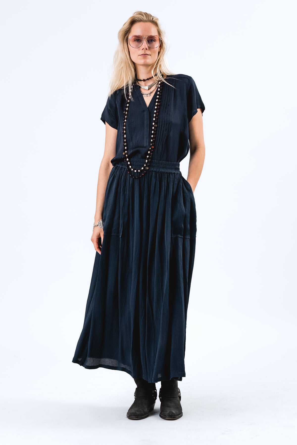 Lollys Laundry HeatherLL Blouse Blouse 23 Dark Blue