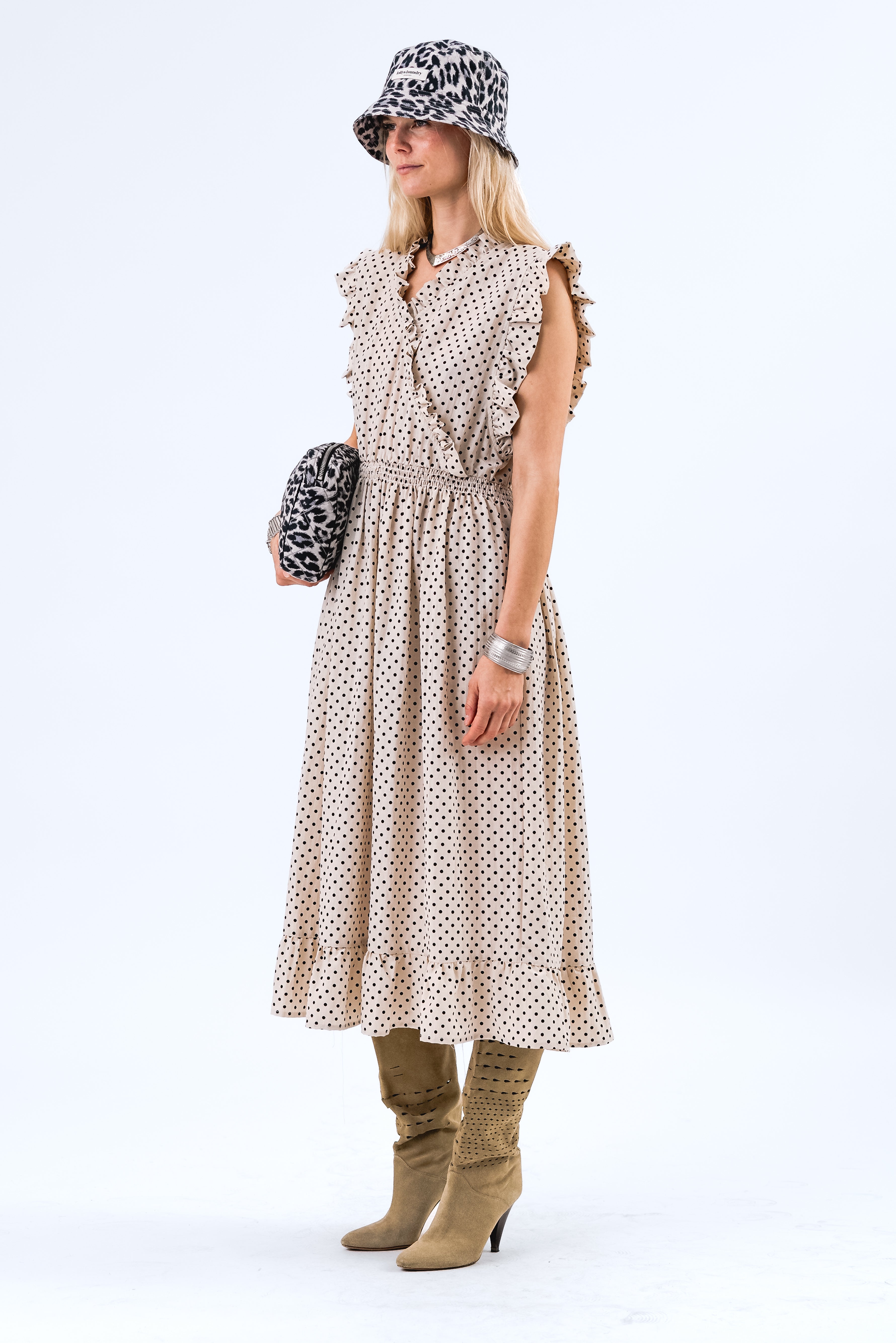 Lollys Laundry IdinaLL Midi Dress Dress 02 Creme