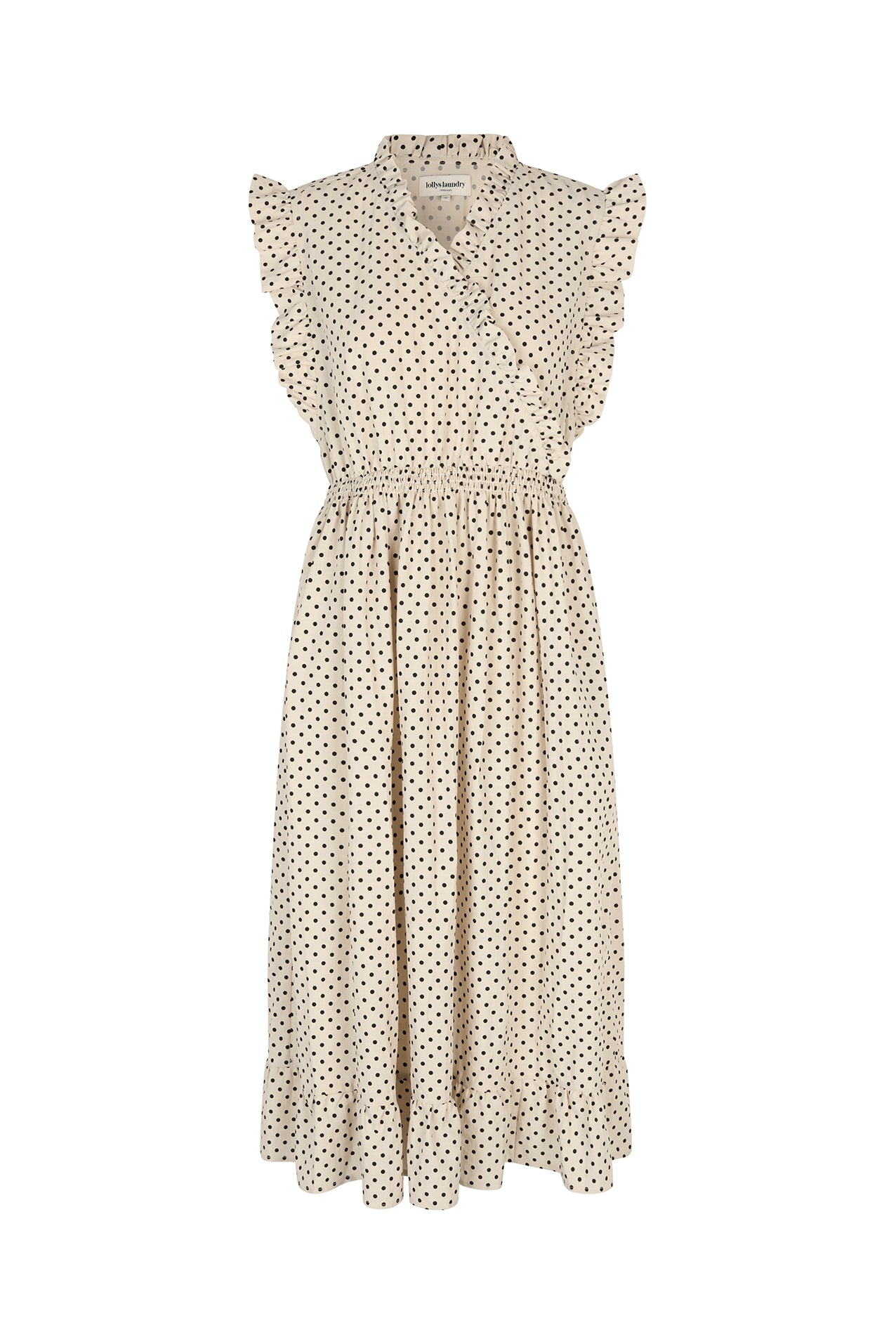 Lollys Laundry IdinaLL Midi Dress SL Dress 02 Creme