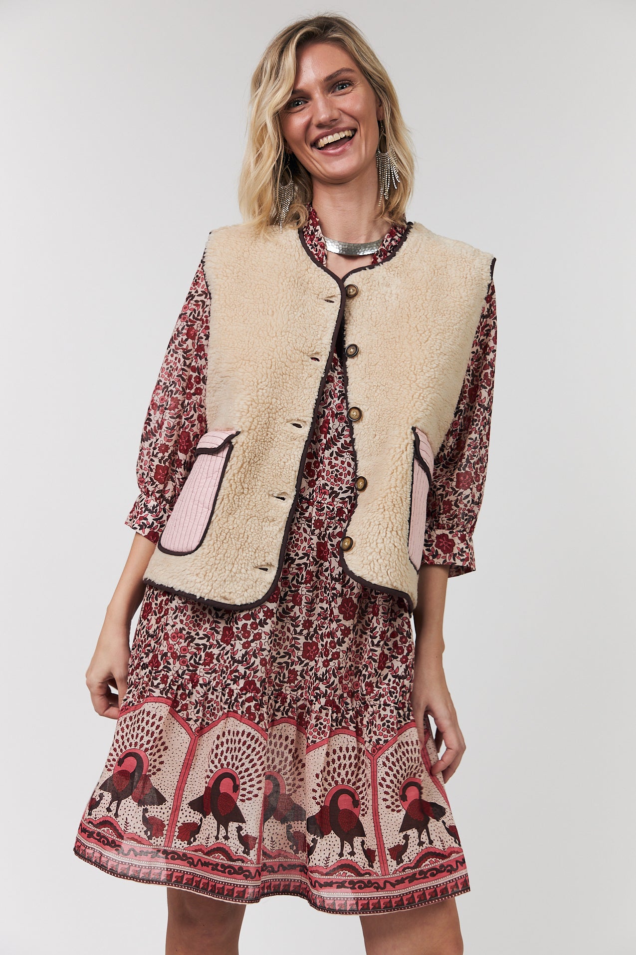 Soft off white teddy vest with LOVE embroidery | Lollys Laundry