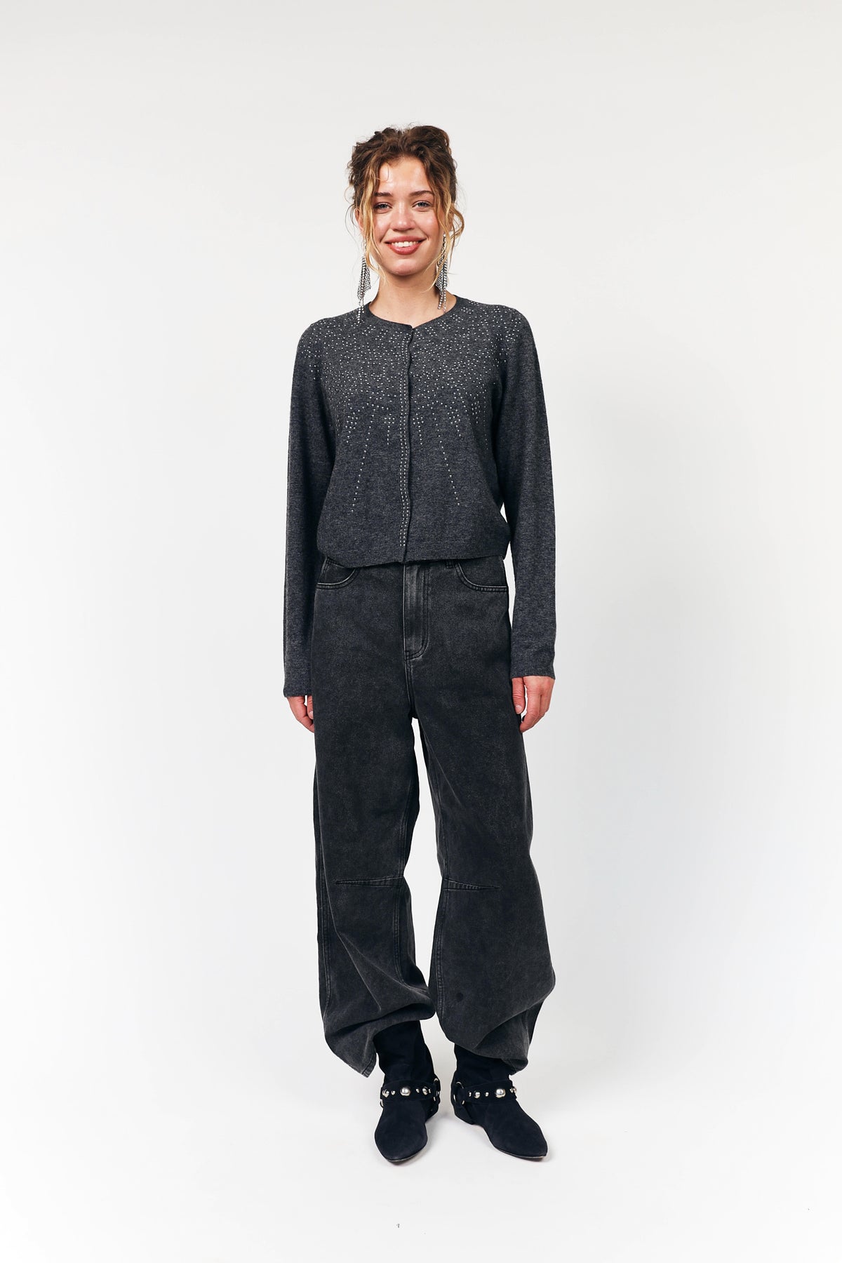 Lollys Laundry JudeLL Knit Cardigan Cardigan  11 Grey Melange