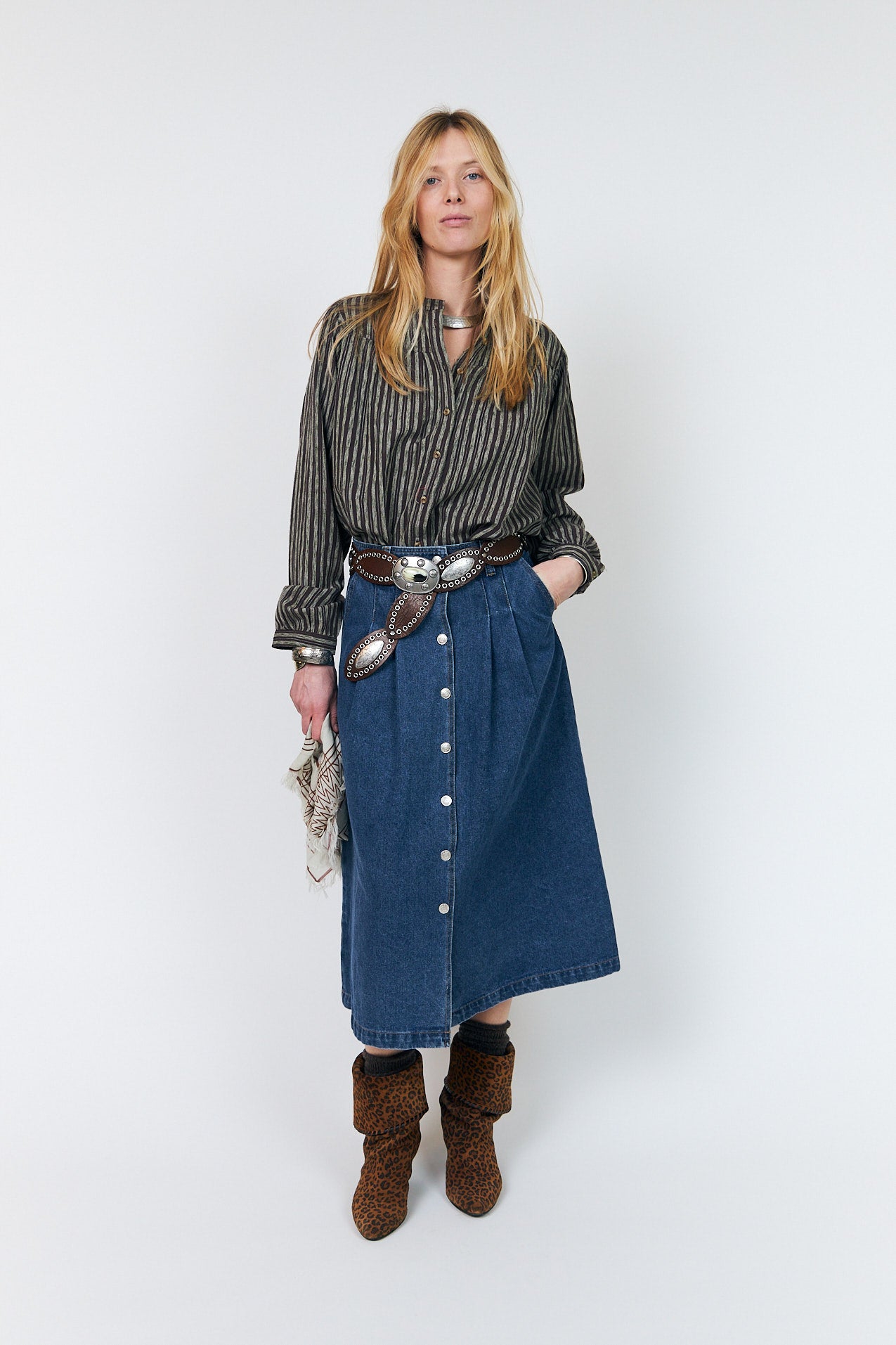 Lollys Laundry LennonLL Midi Skirt Skirt 23 Dark Blue