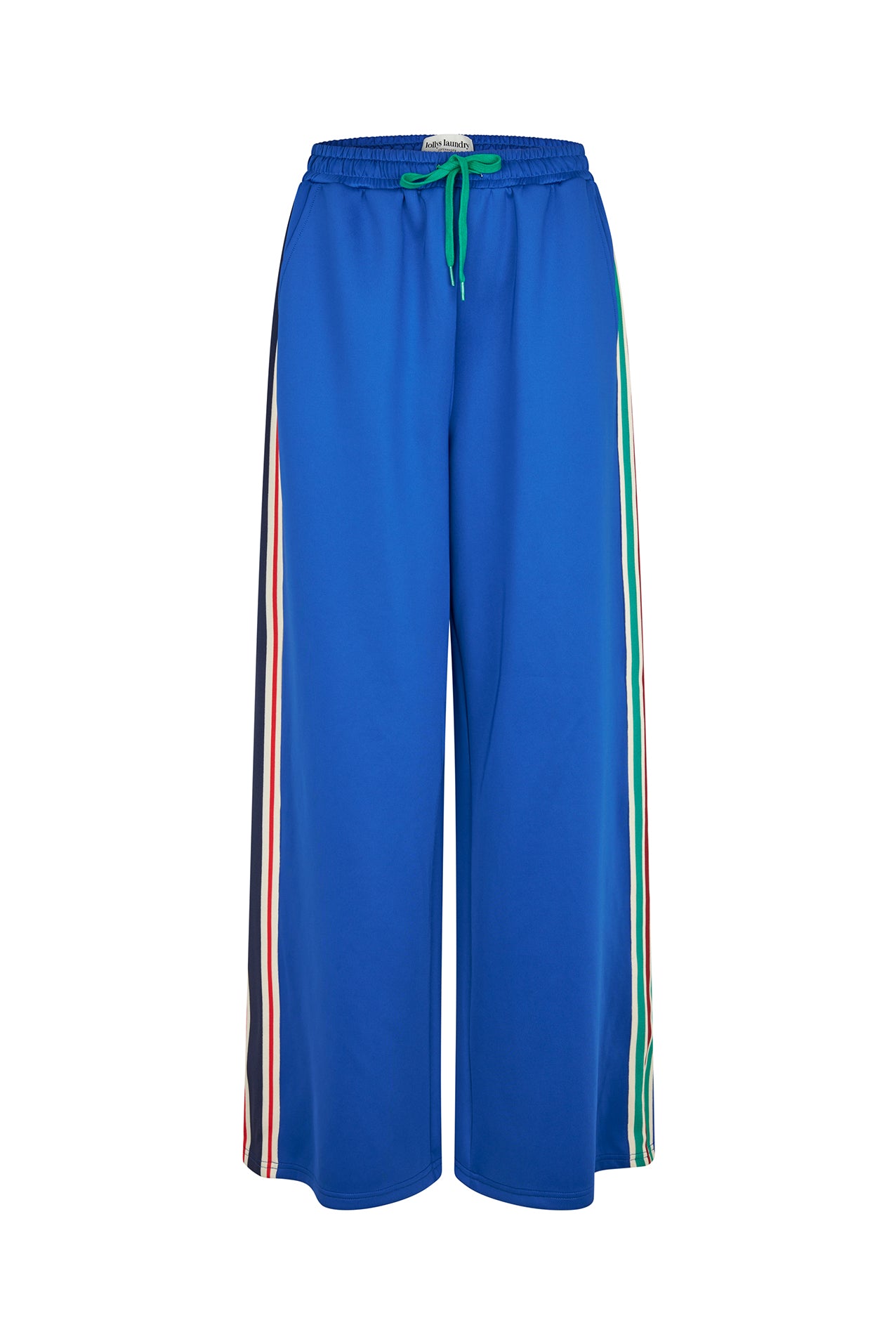 Relaxed blue pants with sporty stripes | Lollys Laundry