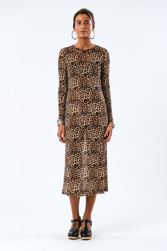 Lollys Laundry LoganLL Maxi Dress LS Dress 72 Leopard Print