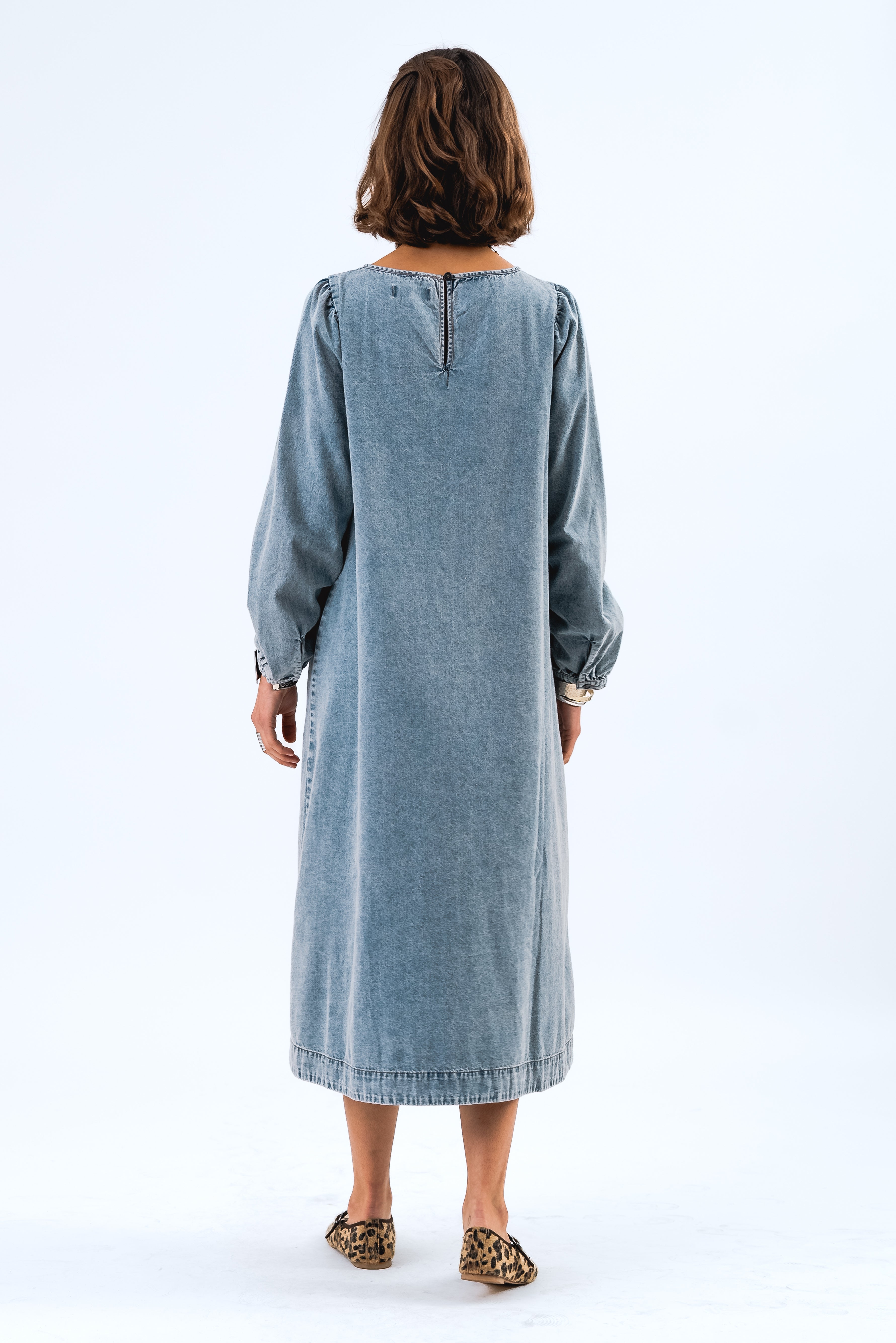 Lollys Laundry LucasLL Midi Dress LS Dress 100 Washed Denim