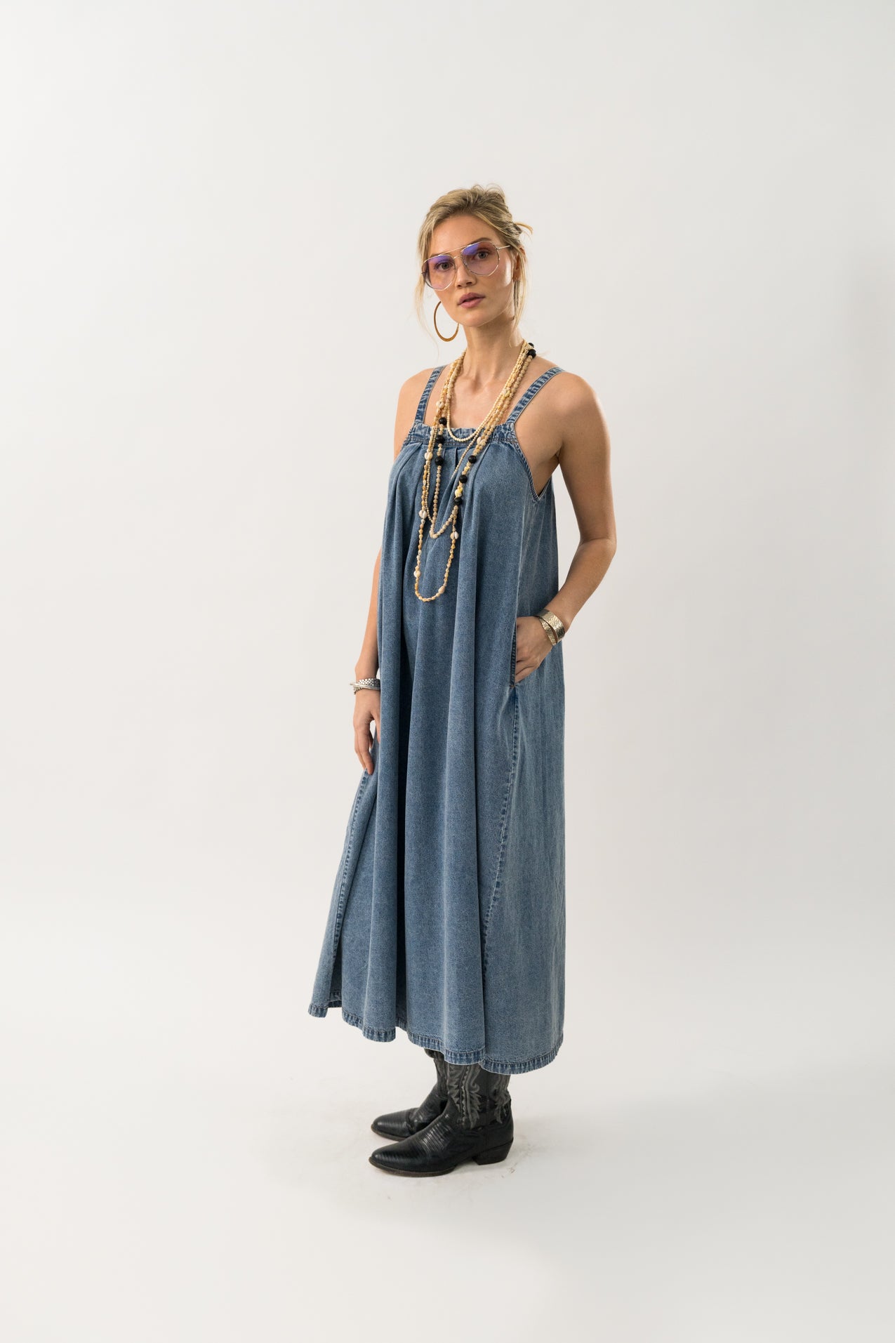 Lollys Laundry LungoLL Maxi Dress Dress 100 Washed Denim