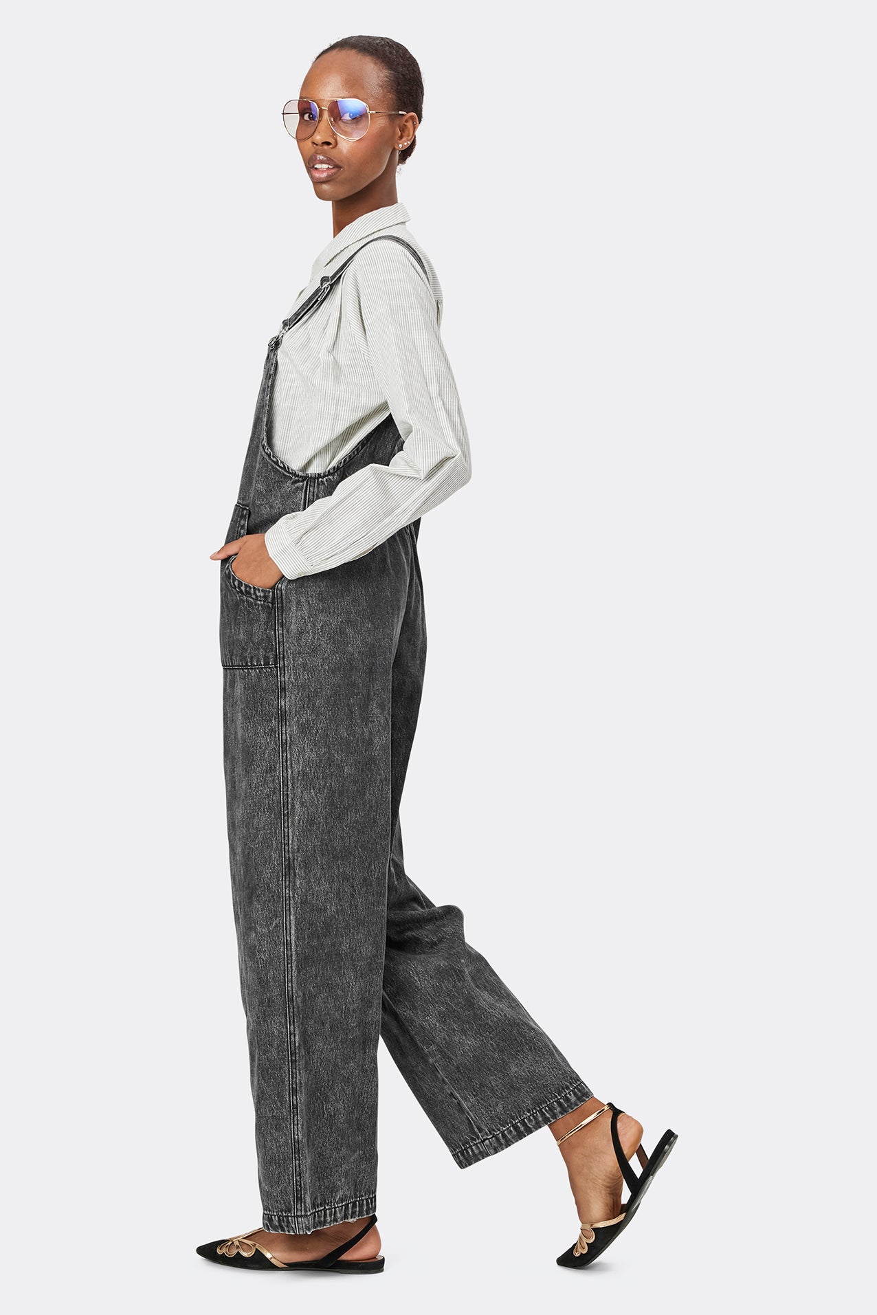 Lollys Laundry Malle Overall Jumpsuit 15 Dark Grey Melange