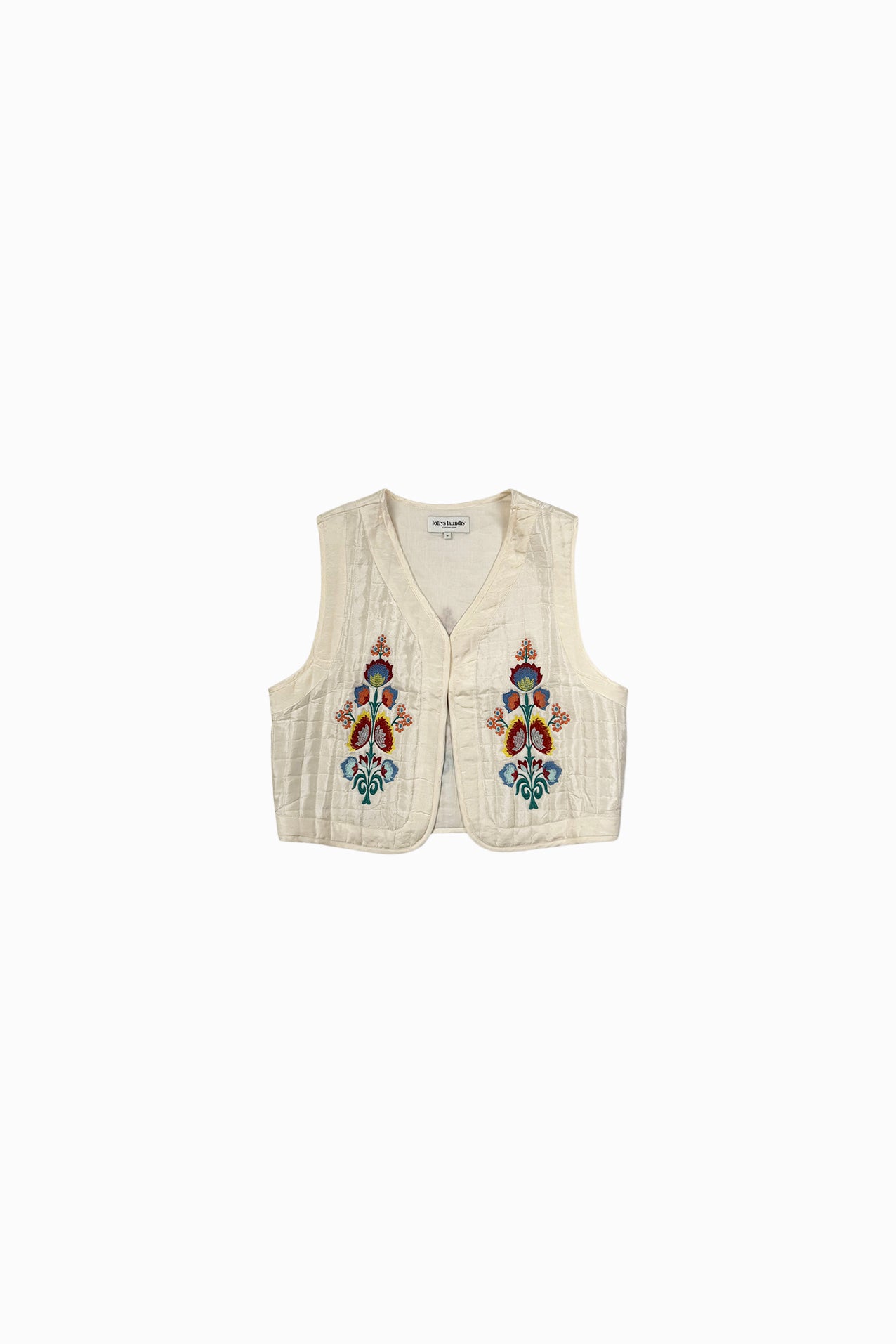 MistLL cream vest with embroidered details | Lollys Laundry