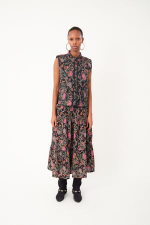 Lollys Laundry MorningLL Midi Skirt Skirt 74 Flower Print