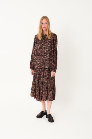Lollys Laundry MorningLL Midi Skirt Skirt 87 Dark Mokka