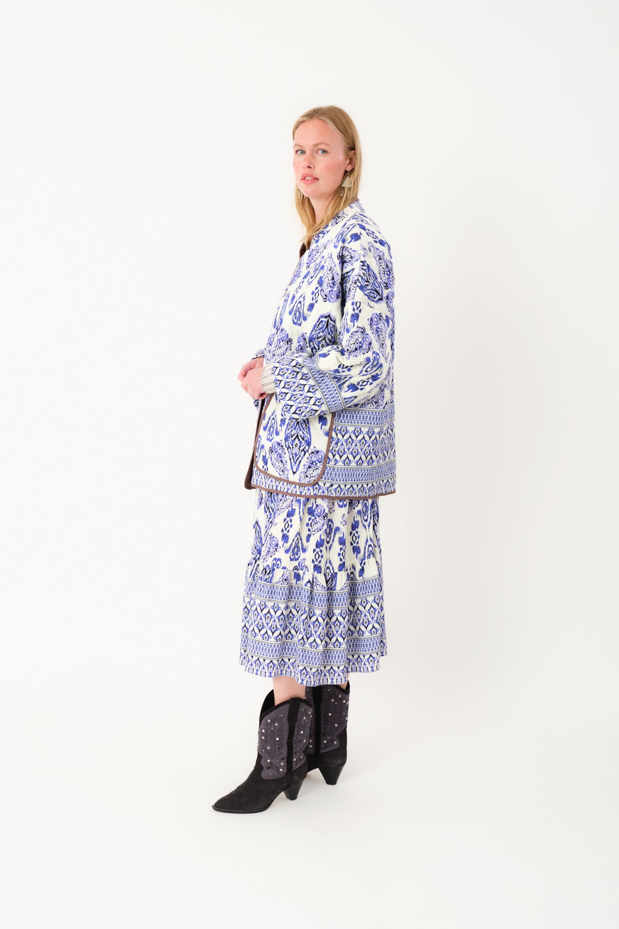 Lollys Laundry MorningLL Midi Skirt Skirt 20 Blue