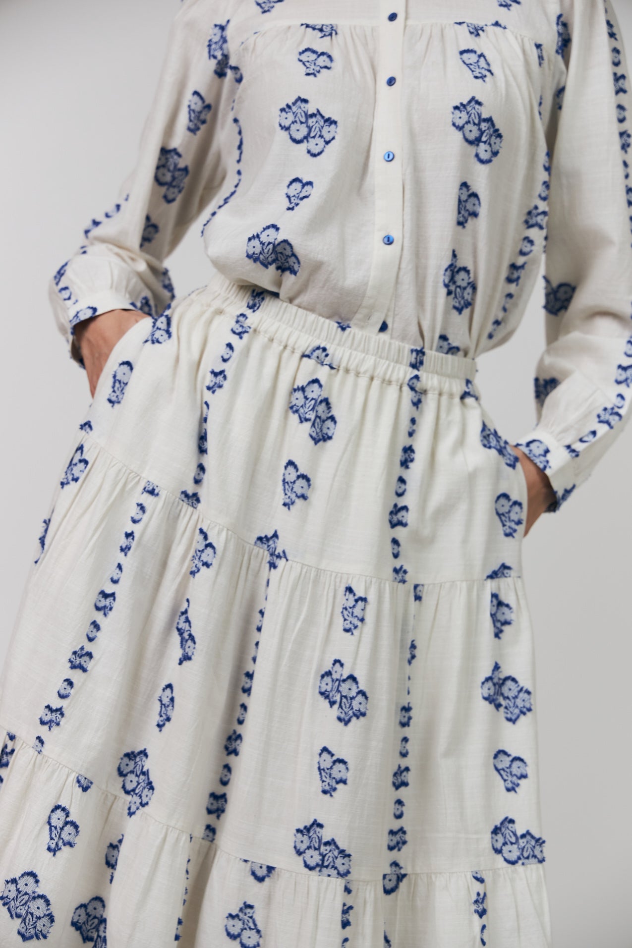 Lollys Laundry MorningLL Midi Skirt Skirt 02 Creme