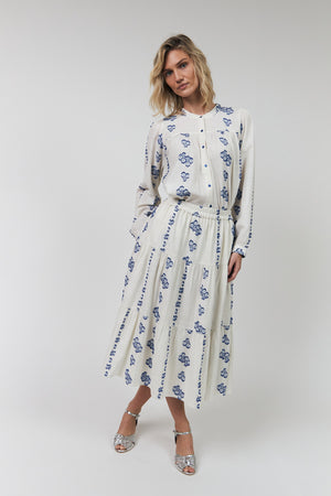 Lollys Laundry MorningLL Midi Skirt Skirt 02 Creme