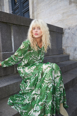 Lollys Laundry NeeLL Maxi Dress LS Dress 40 Green