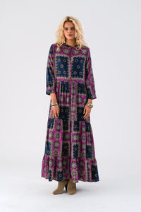 NeeLL Maxi Dress LS - Dark Blue