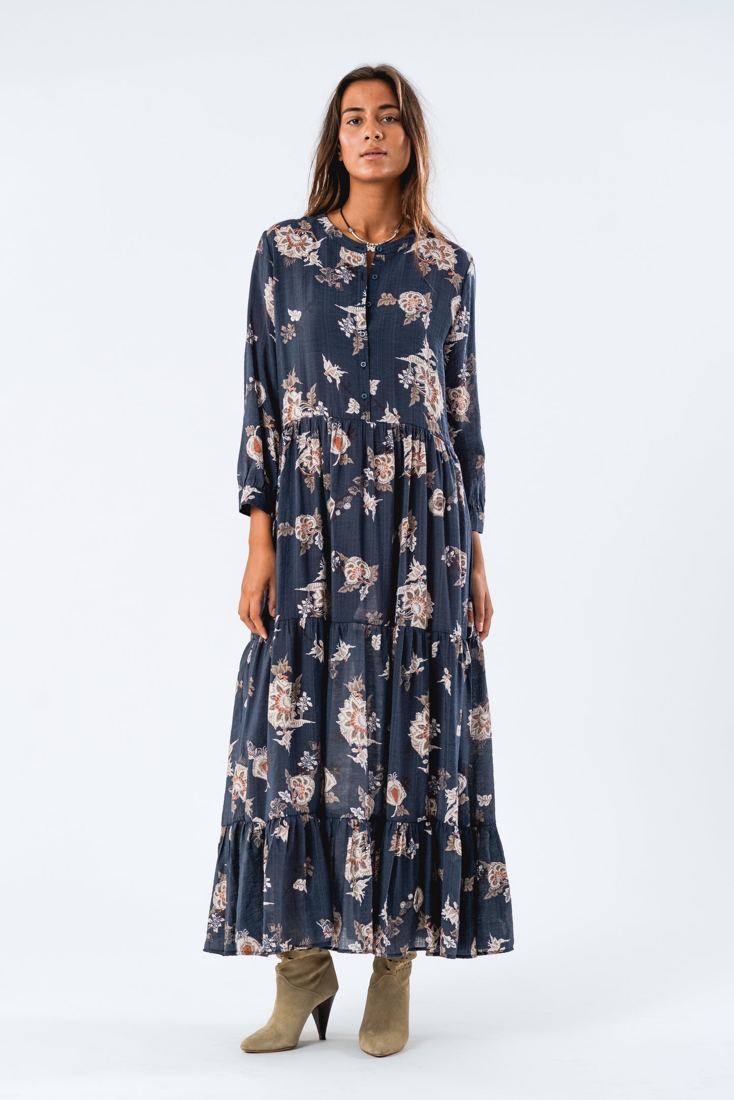 Lollys Laundry NeeLL Maxi Dress LS Dress 23 Dark Blue