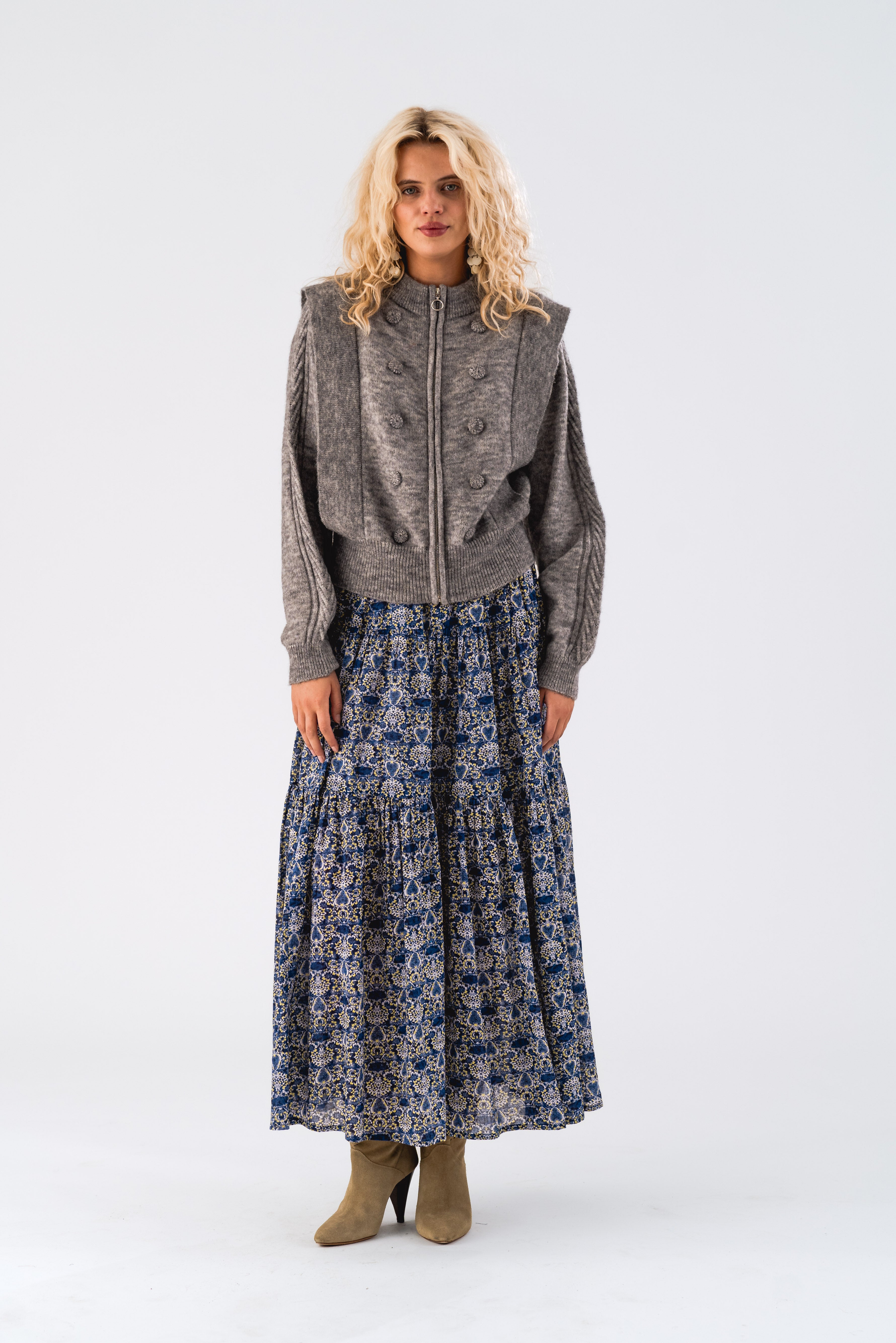 Lollys Laundry NoviaLL Knit Cardigan Cardigan 13 Light Grey Melange