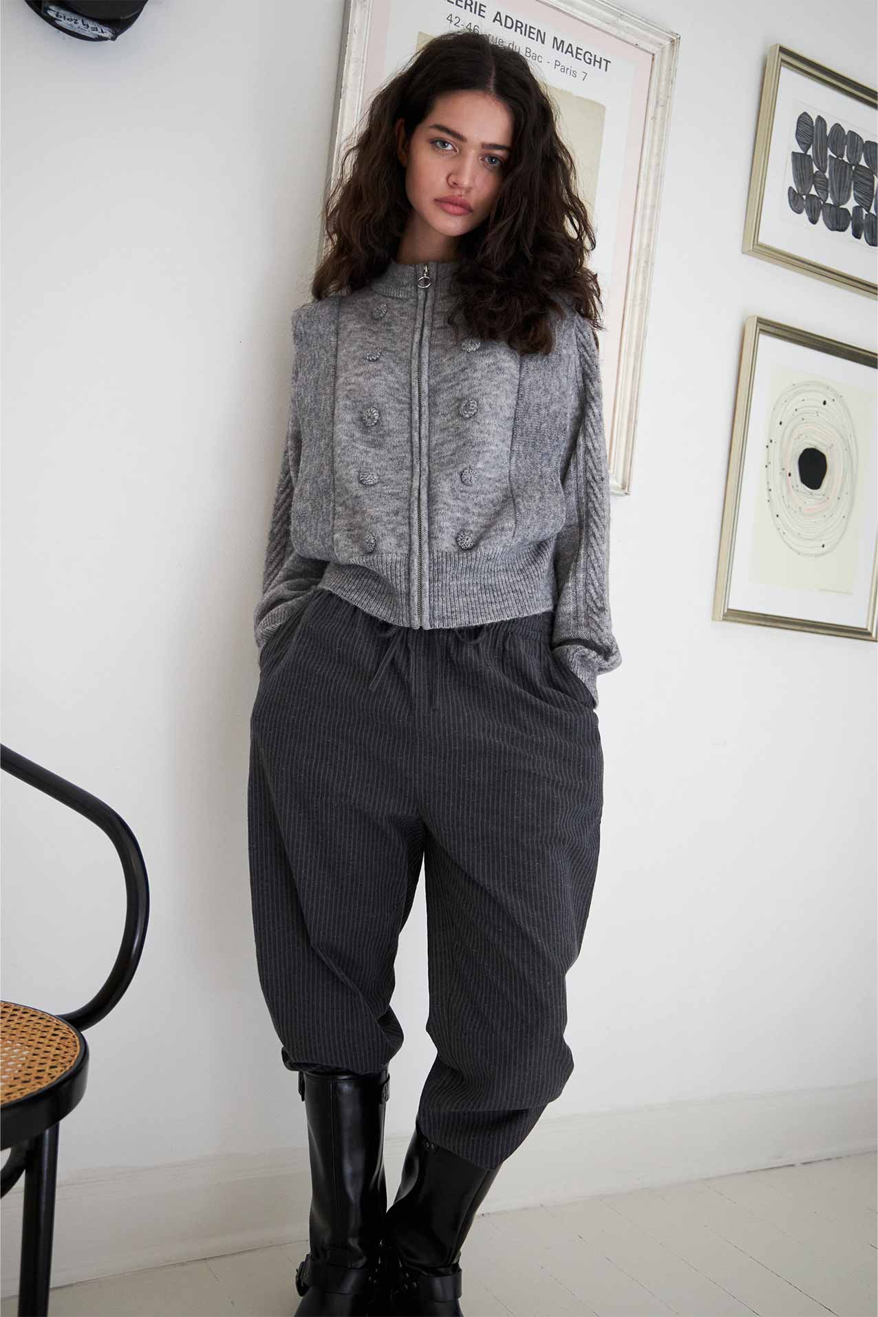 Lollys Laundry NoviaLL Knit Cardigan Cardigan 13 Light Grey Melange