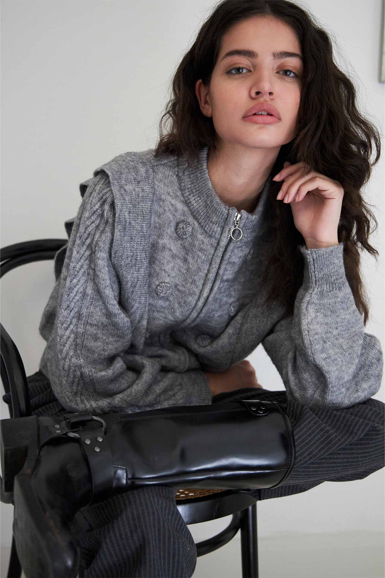 Lollys Laundry NoviaLL Knit Cardigan Cardigan 13 Light Grey Melange