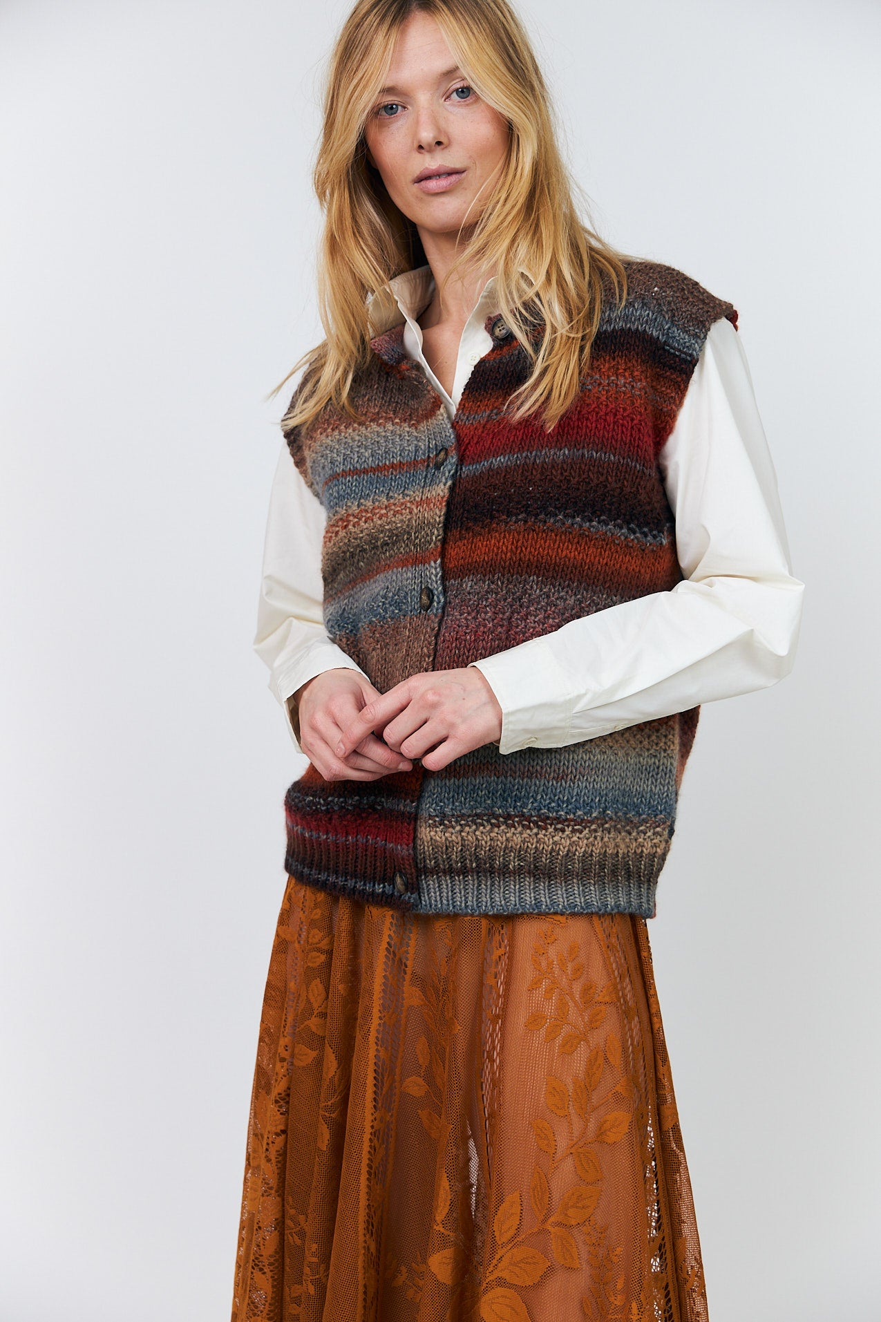 Lollys Laundry NynneLL Knit Vest Vest 54 Rust