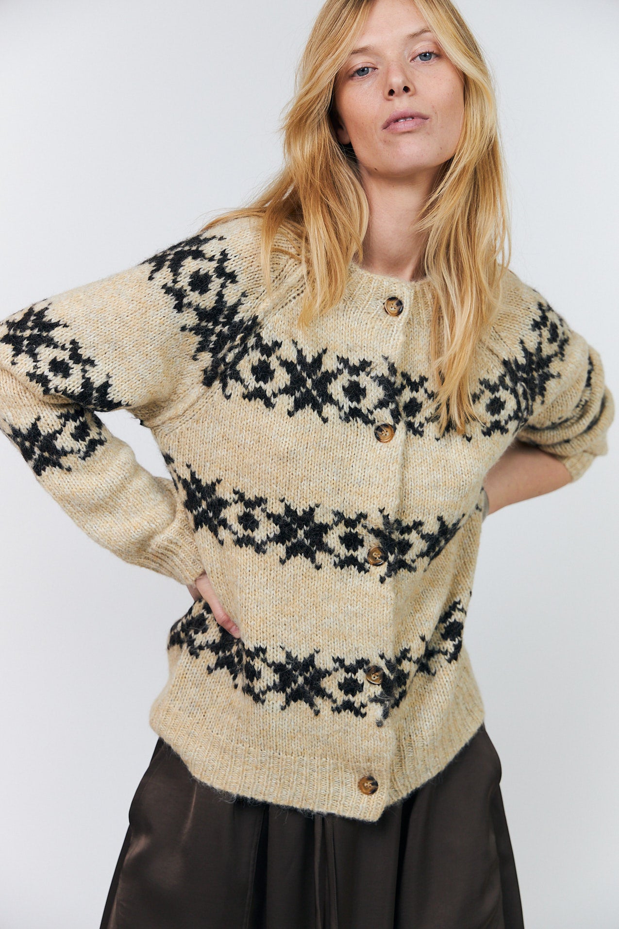 Lollys Laundry PadovaLL Cardigan Knit Cardigan 02 Creme