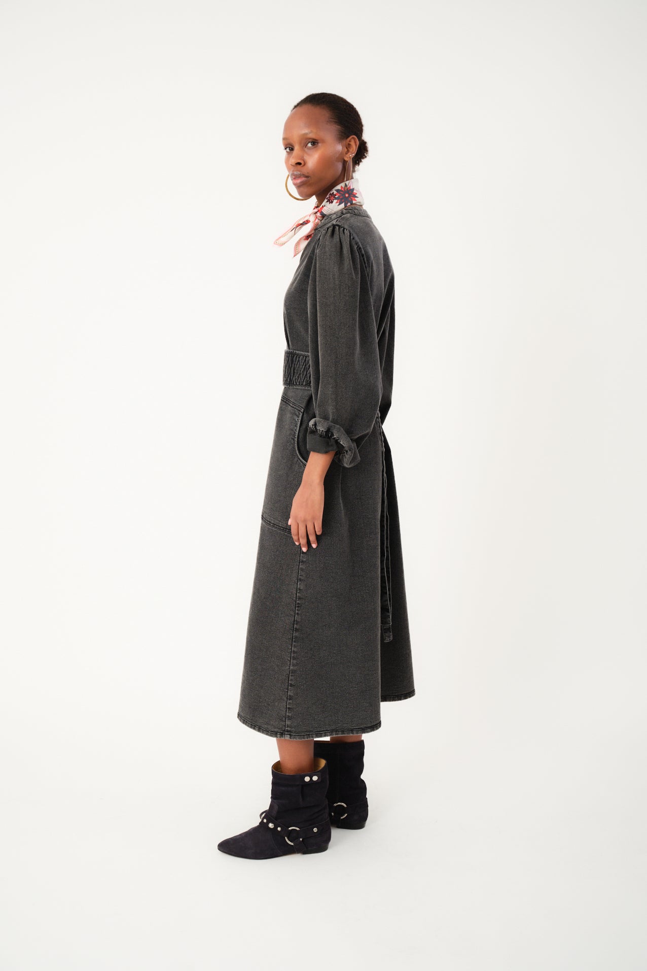 Lollys Laundry ParisLL Midi Dress Dress 18 Washed Black