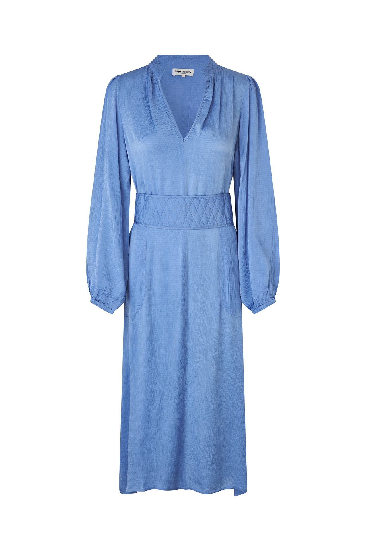 Lollys Laundry ParisLL Midi Dress LS Dress 20 Blue