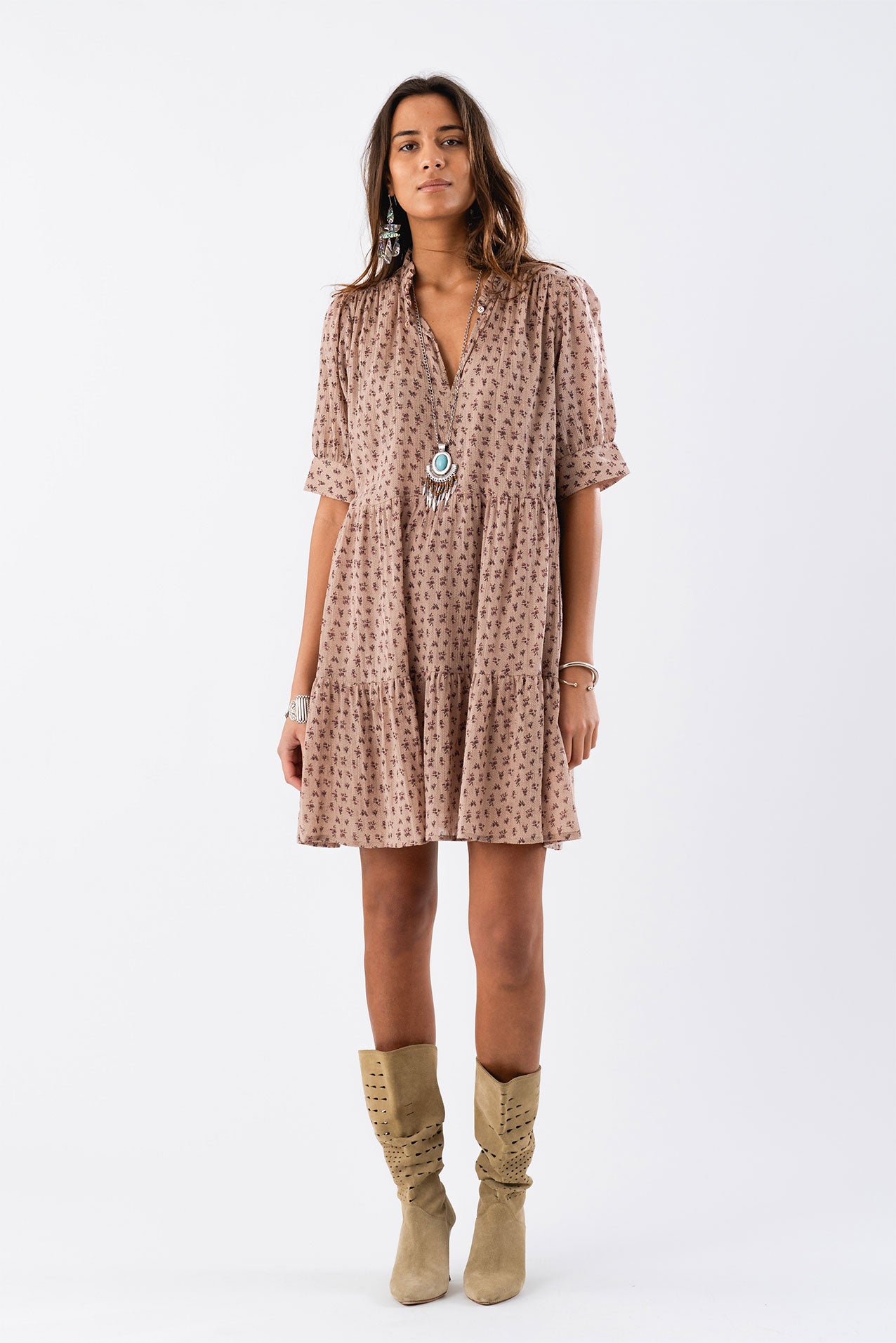 SabineLL Short Dress SS - Flower Print