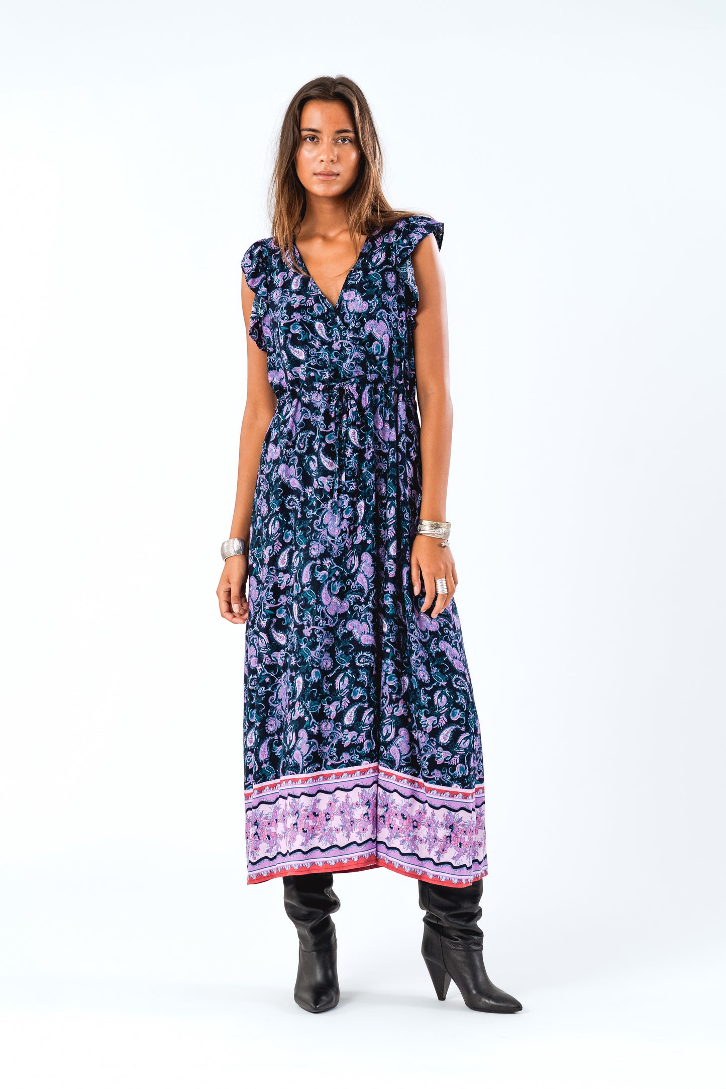 Lollys Laundry SamoLL Midi Dress SL Dress 74 Flower Print