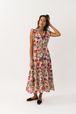 Lollys Laundry SamoLL Midi Dress SL Dress 74 Flower Print