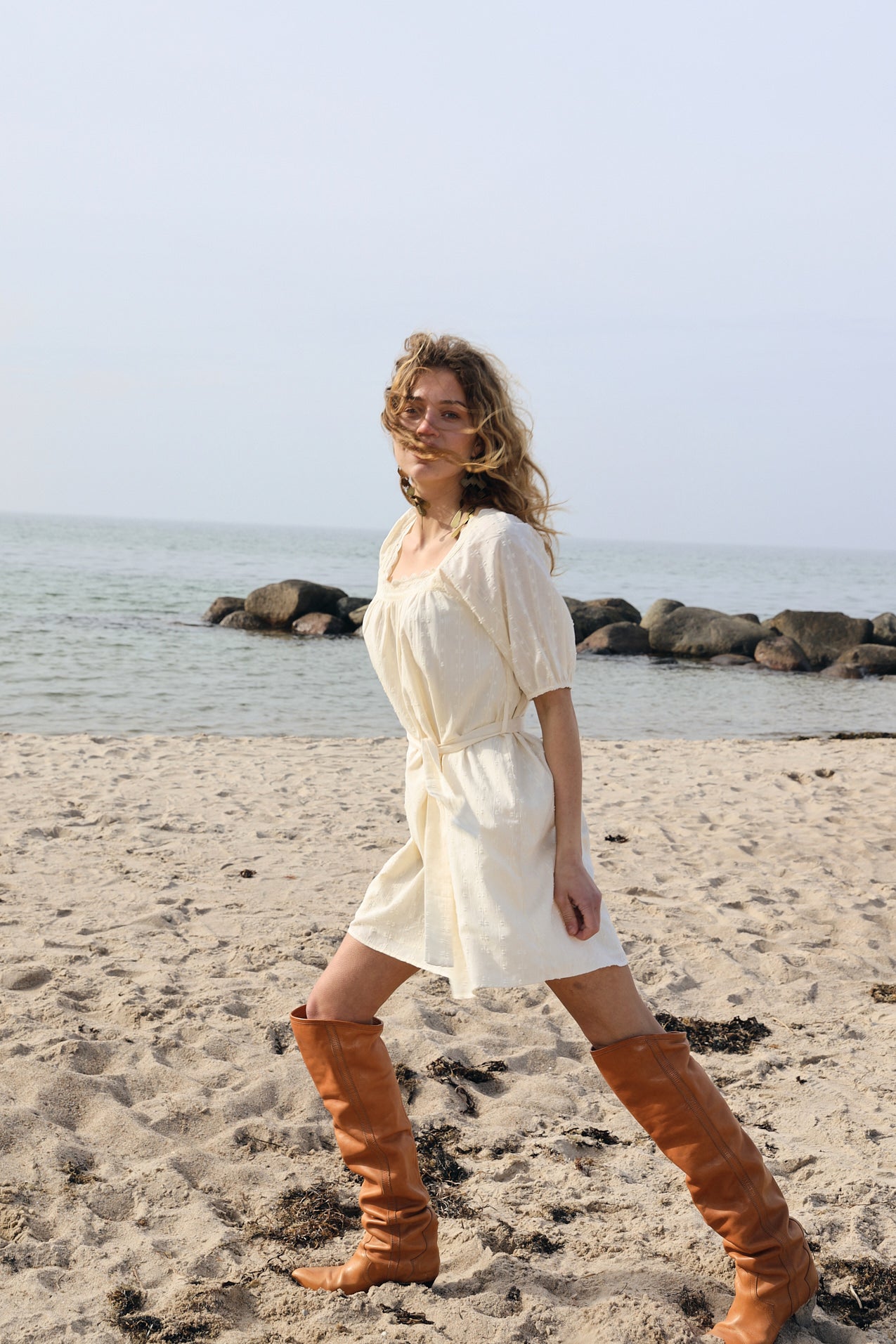 SasharLL Short Dress - Creme