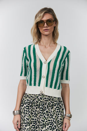 Lollys Laundry SivaLL Knit Cardigan Cardigan 40 Green