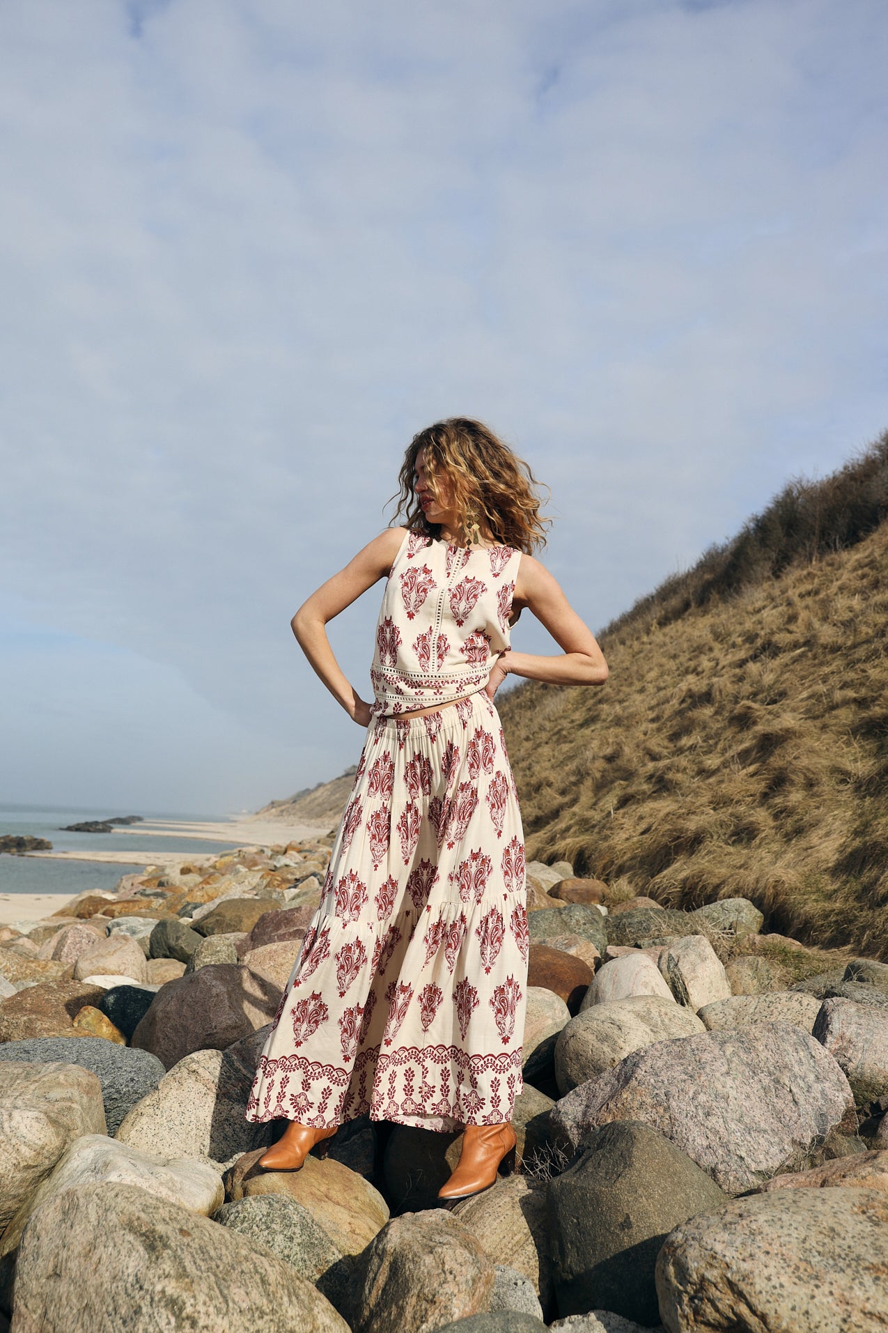 SunsetLL Maxi Skirt - Creme