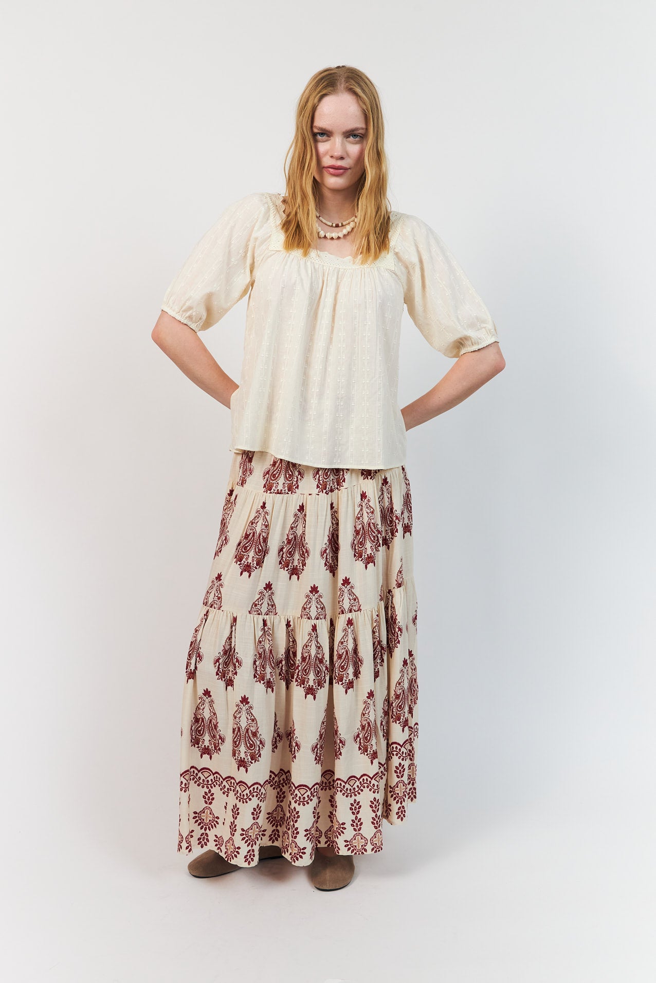 SunsetLL Maxi Skirt - Creme