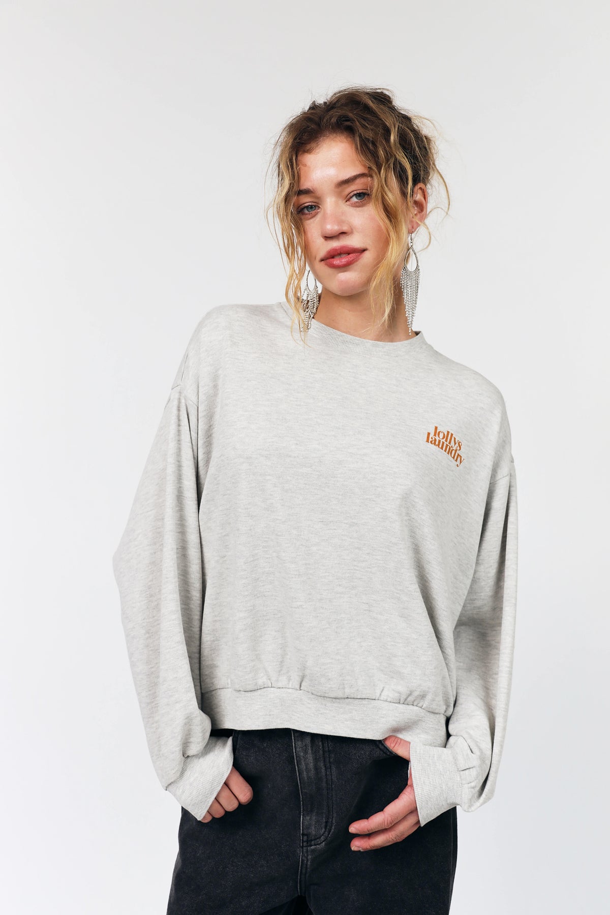 Lollys Laundry SydneyLL Butterfly Sweatshirt Sweatshirt  13 Light Grey Melange
