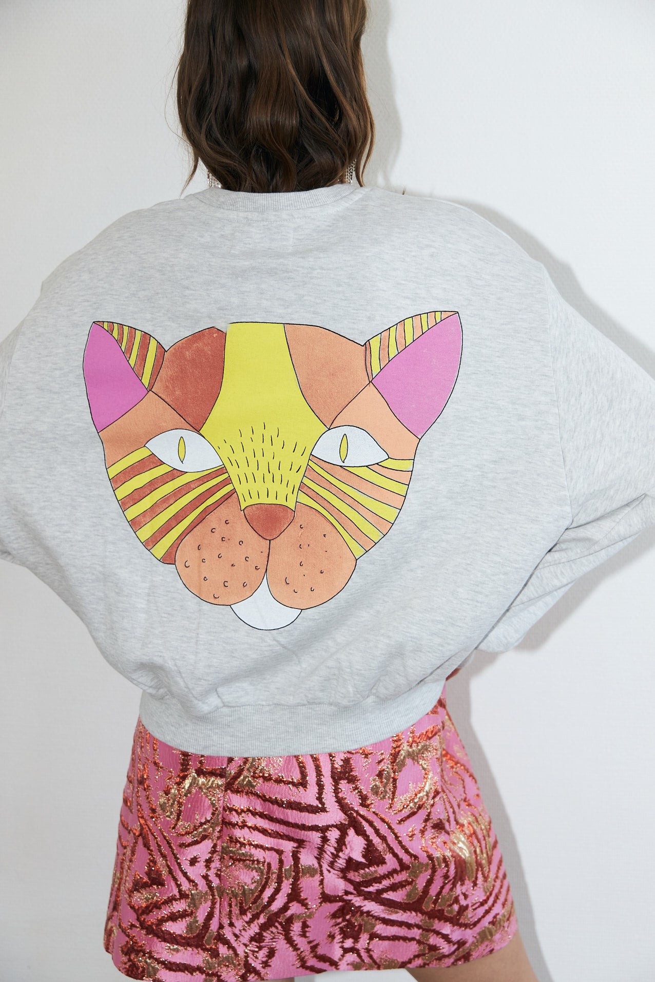 SydneyLL Cat Sweatshirt - Light Grey Melange