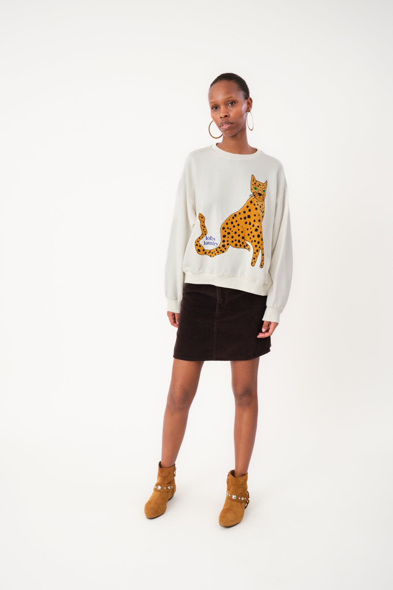Lollys Laundry SydneyLL Leopard Sweatshirt Sweatshirt 01 White