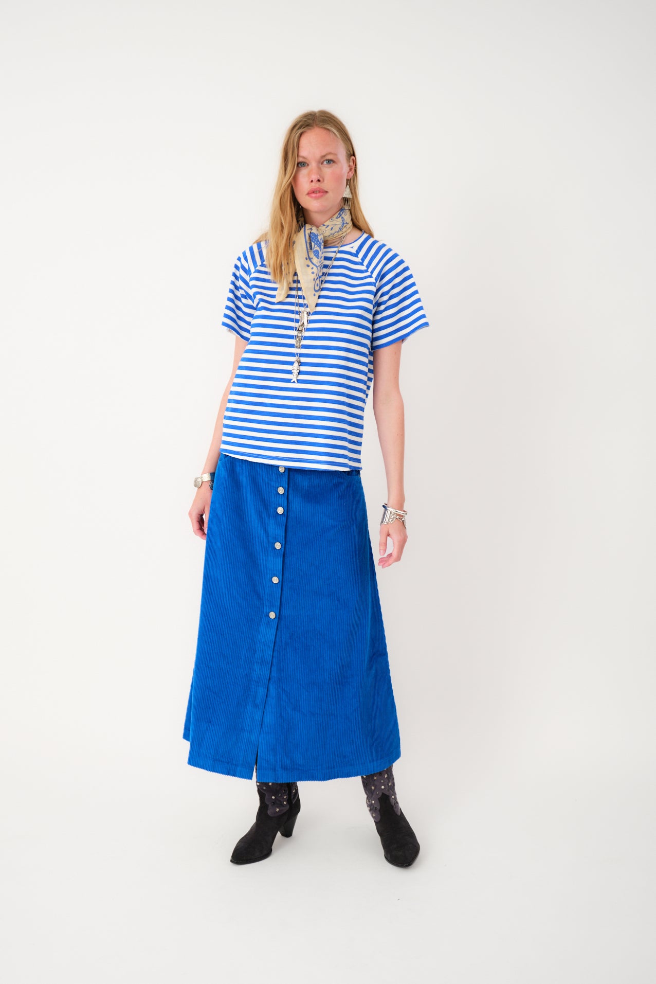 Lollys Laundry UnaLL Maxi Skirt Skirt 97 Neon Blue