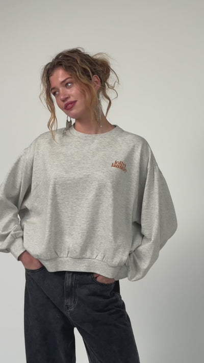 Lollys Laundry SydneyLL Butterfly Sweatshirt Sweatshirt  13 Light Grey Melange