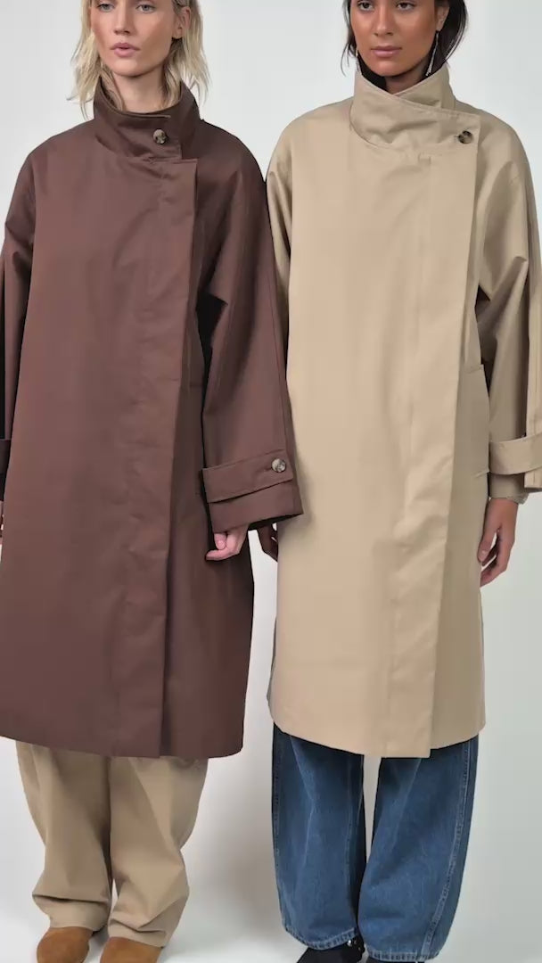 RussiLL Coat - Exclusive waterproof coat dark brown | Lollys Laundry