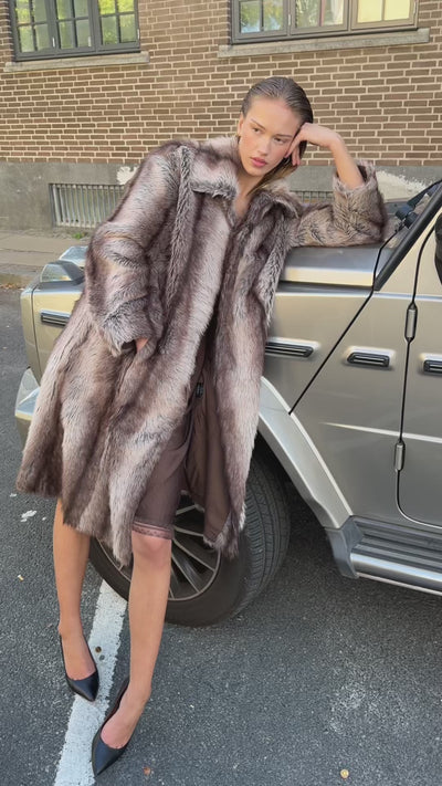 Lollys Laundry PetuniaLL Long Faux Fur Jacket Outerwear  59 Brown