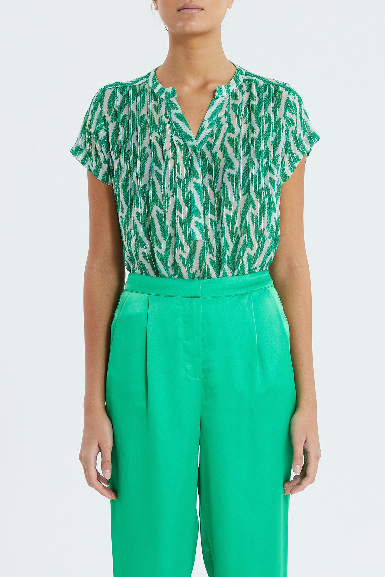 Lollys Laundry Heather Top Top 40 Green